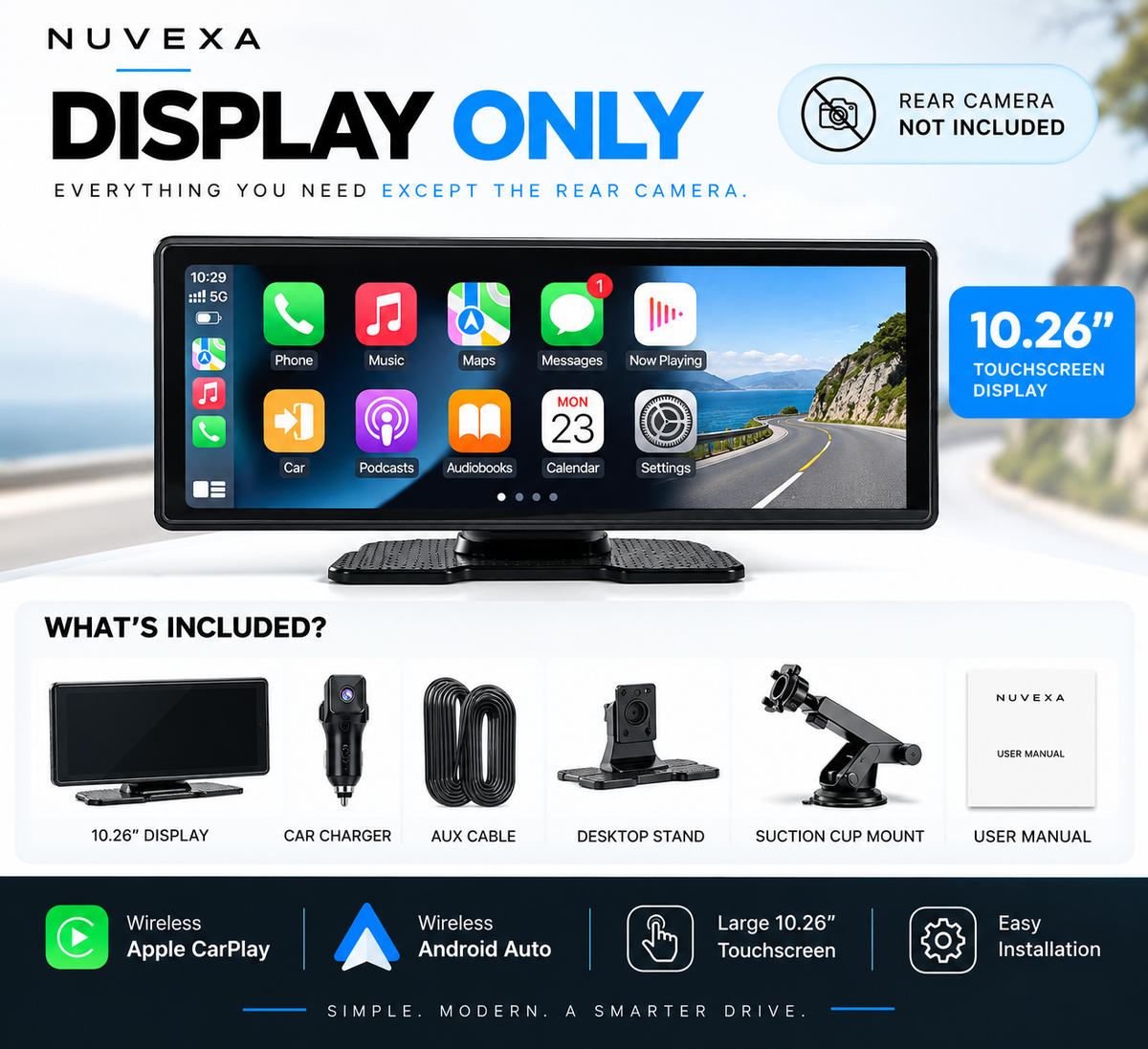 Nuvexa 10.26" Wireless CarPlay Display
